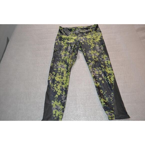 38555 Under Armour Gym Pants Active Neon Green Size Large Compression Fit Womens - Picture 1 of 6